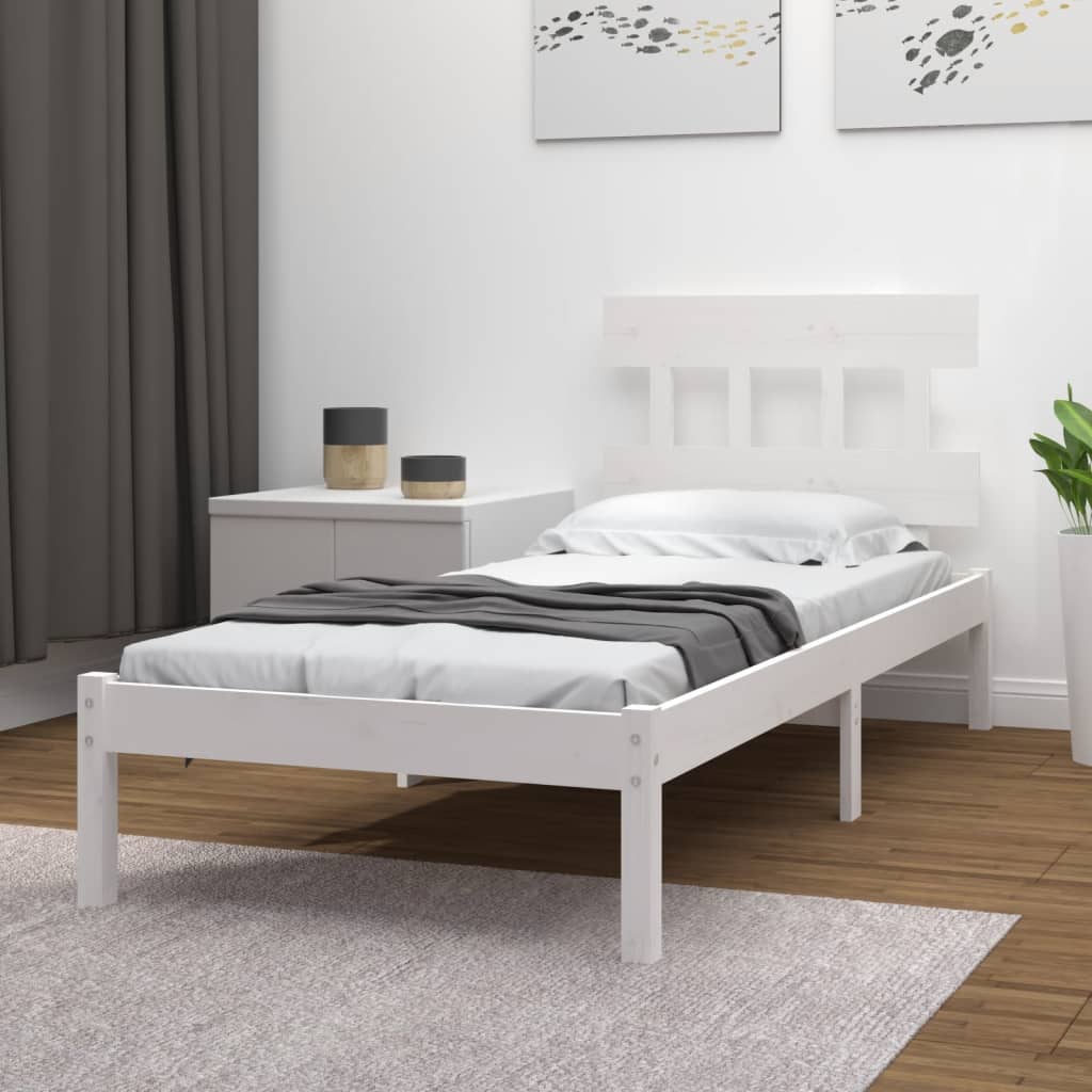 vidaXL Bed frame solid wood black 75x190 cm
