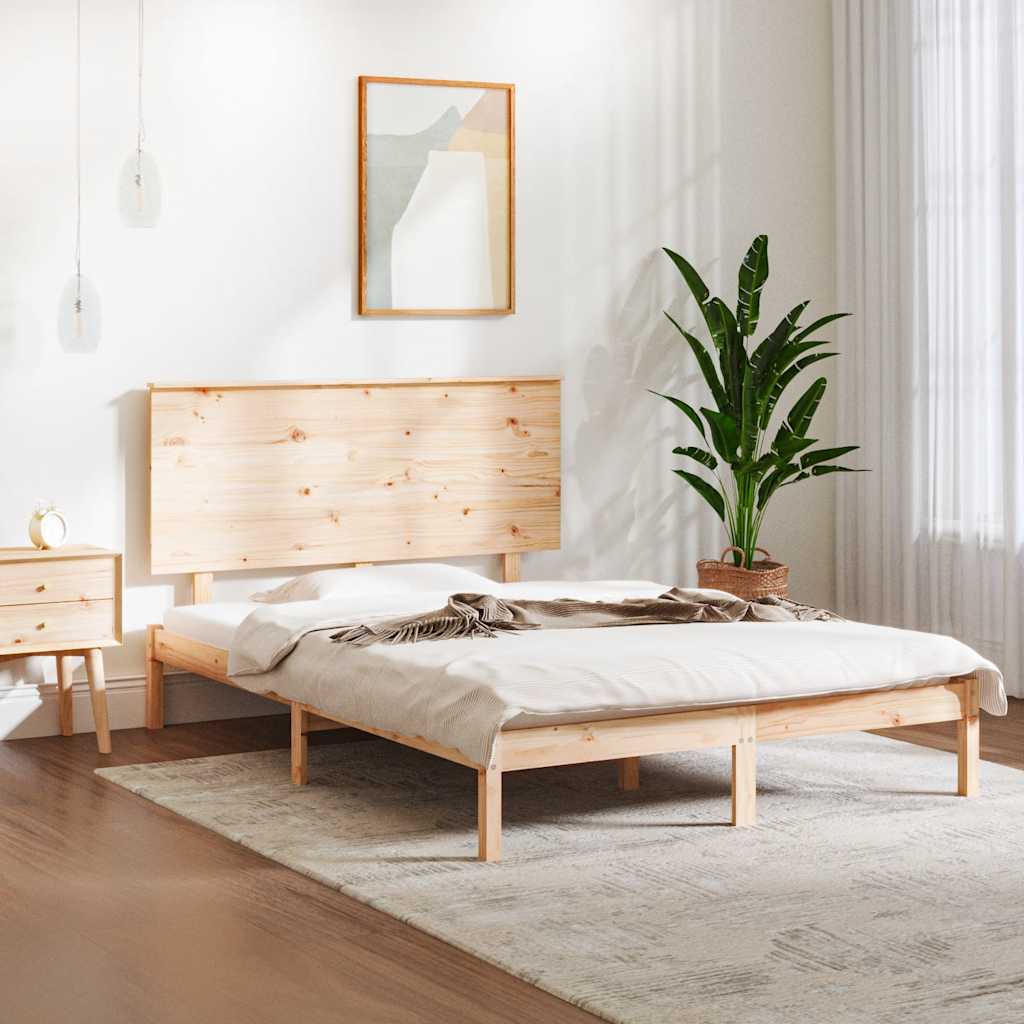 vidaXL Bedframe massief hout wit 90x190 cm