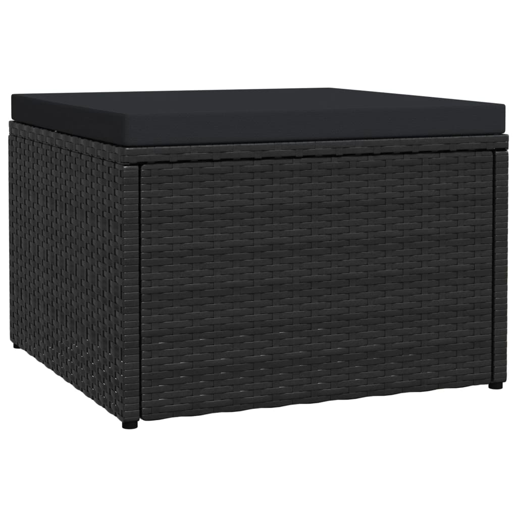 vidaXL Banque de jardin avec coussins en poly rotin gris