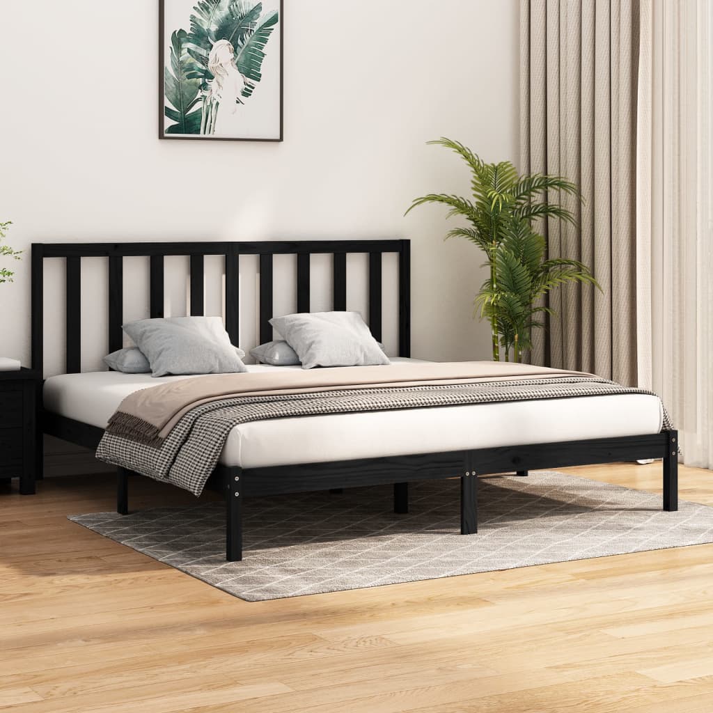 vidaXL Bedframe massief grenenhout wit 75x190 cm