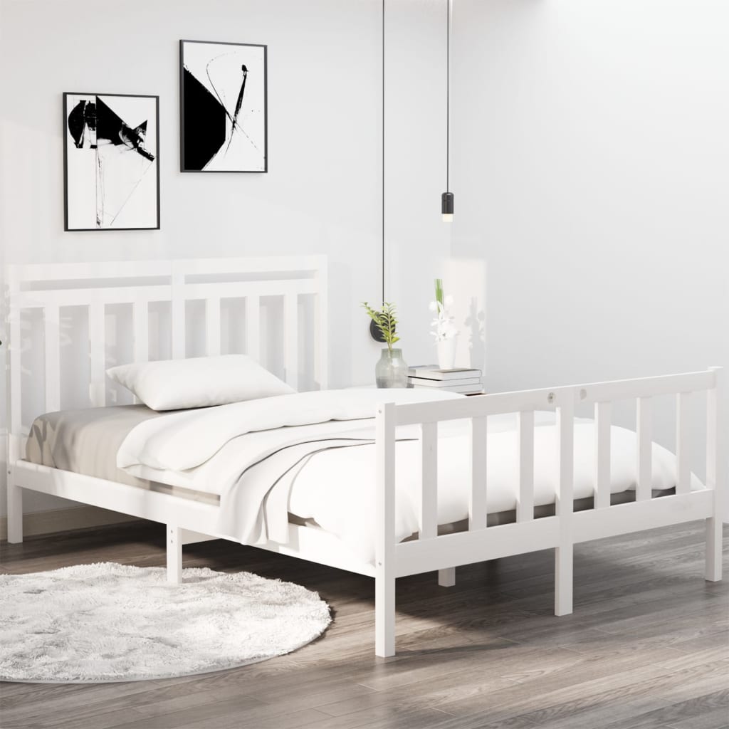 vidaXL Bed frame solid wood black 75x190 cm