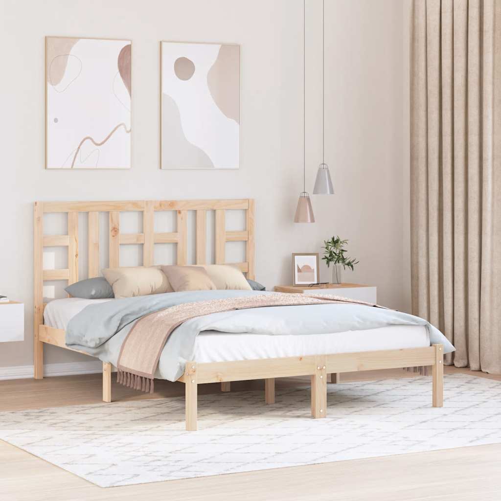 vidaXL Bed frame solid wood black 75x190 cm