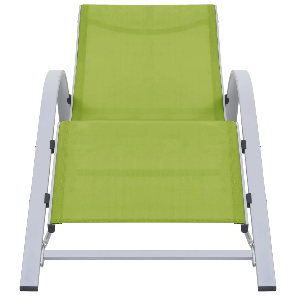 vidaXL Sun Lounger Textilene and Aluminium Green