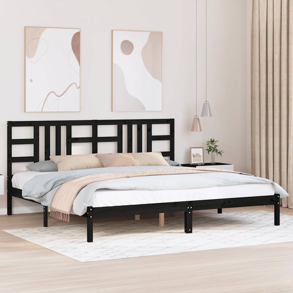 vidaXL Bed frame solid wood black 75x190 cm