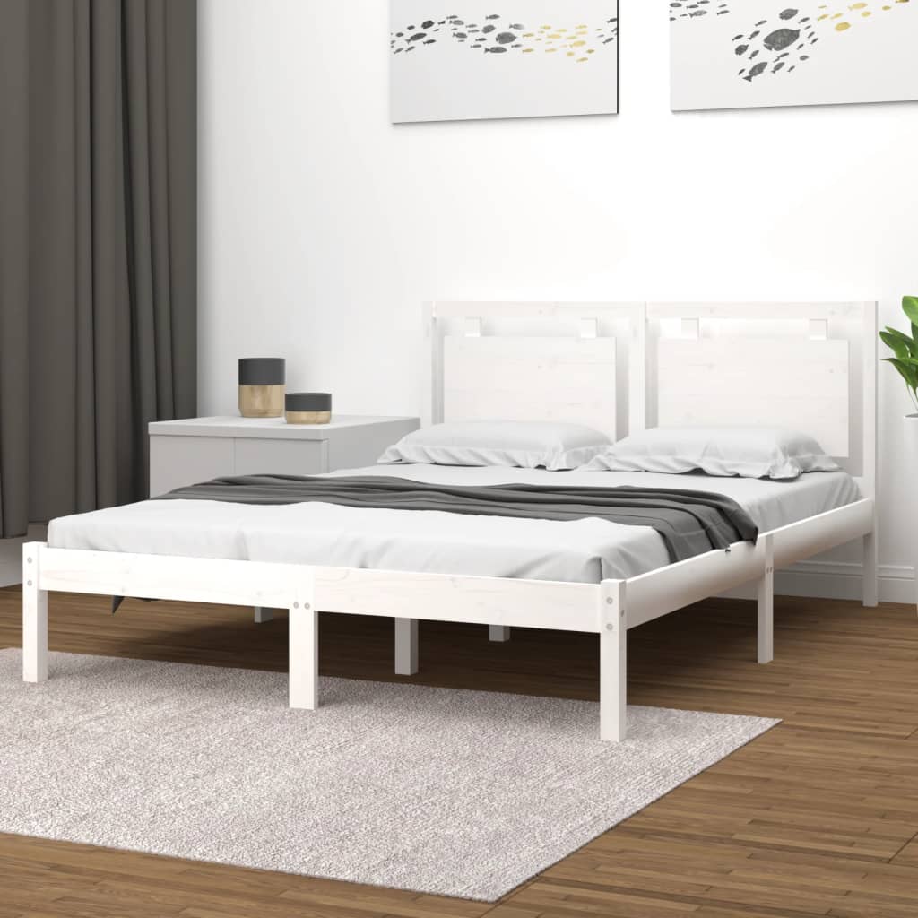 vidaXL Bed frame solid wood black 75x190 cm