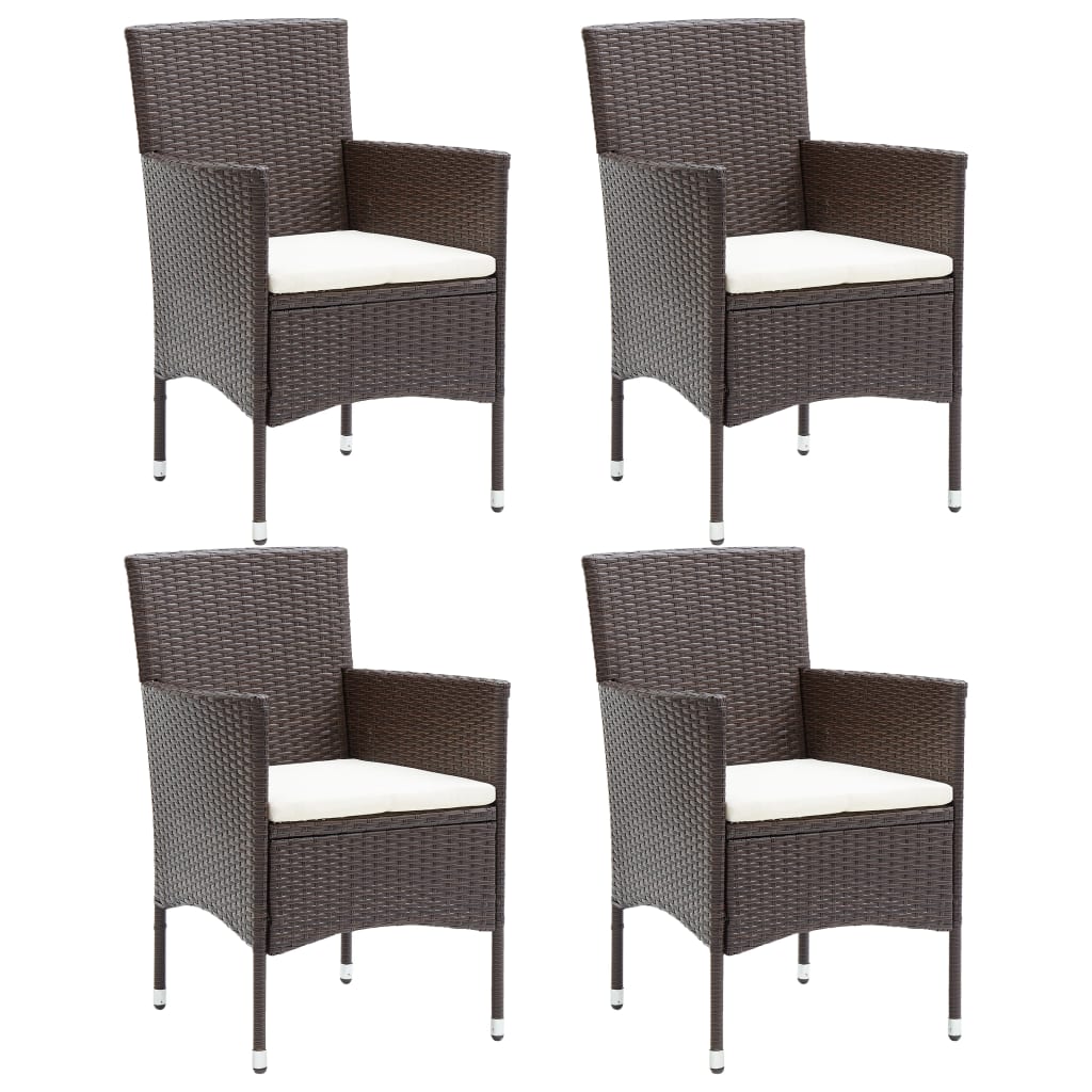 vidaXL Tuinstoelen 4 st poly rattan zwart