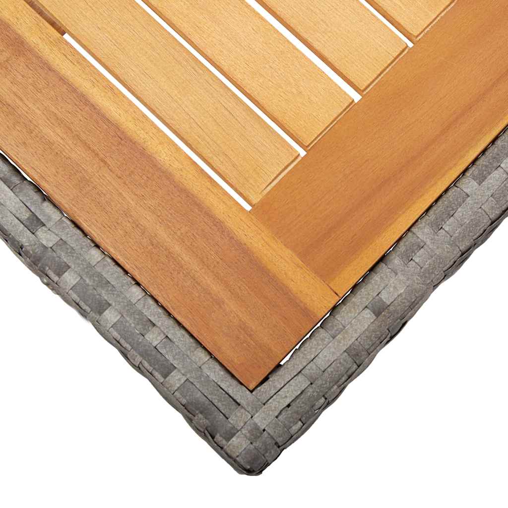 vidaXL Tuintafel 190x90x75 cm acaciahout en poly rattan zwart