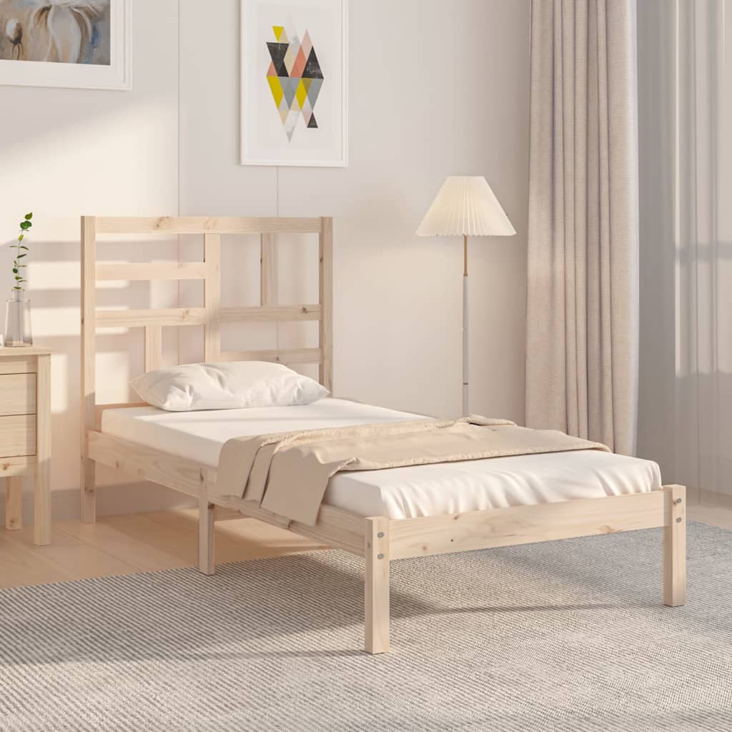 vidaXL Bed Frame Solid Wood 75x190 cm