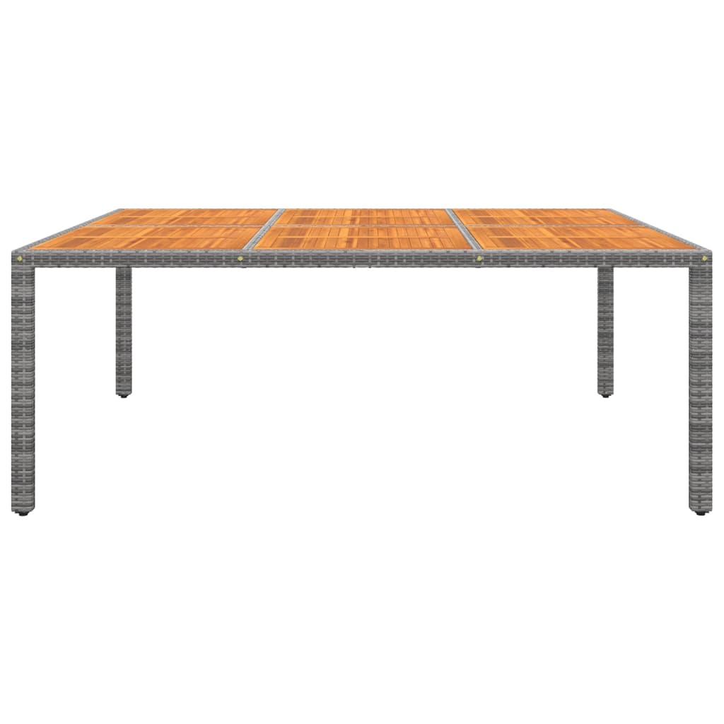vidaXL Garden Table 200x150x75 cm acacia wood and poly rattan black