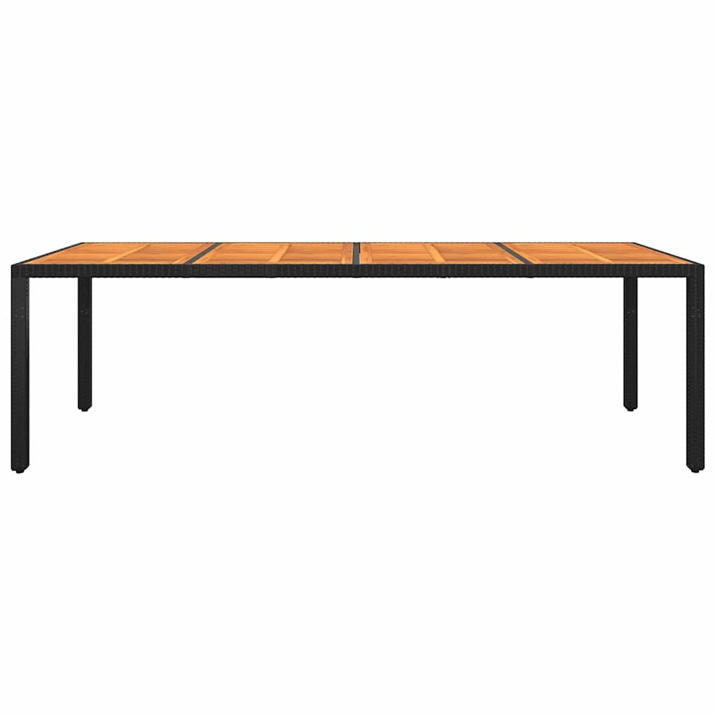 vidaXL Garden Table 250x100x75 cm acacia wood and poly rattan black