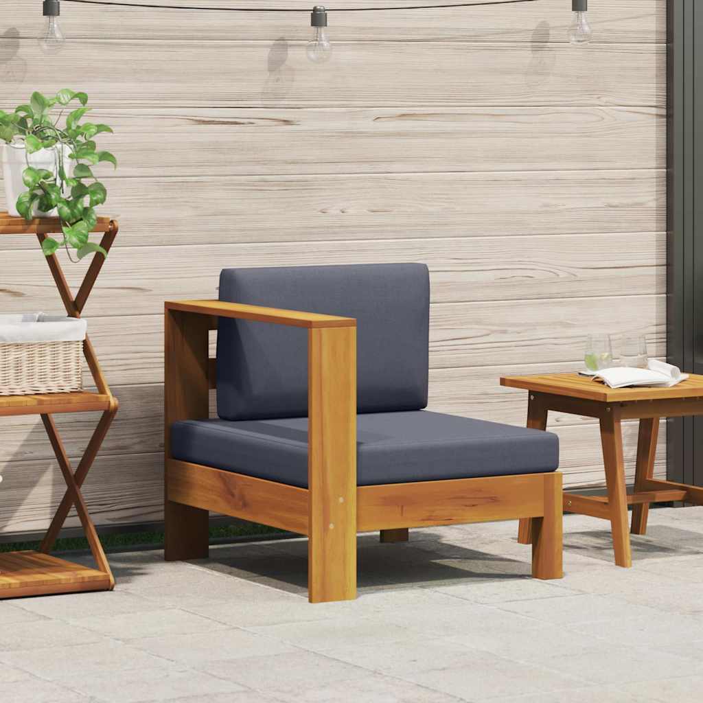 vidaXL 2-delige Loungeset met crèmewitte kussens acaciahout
