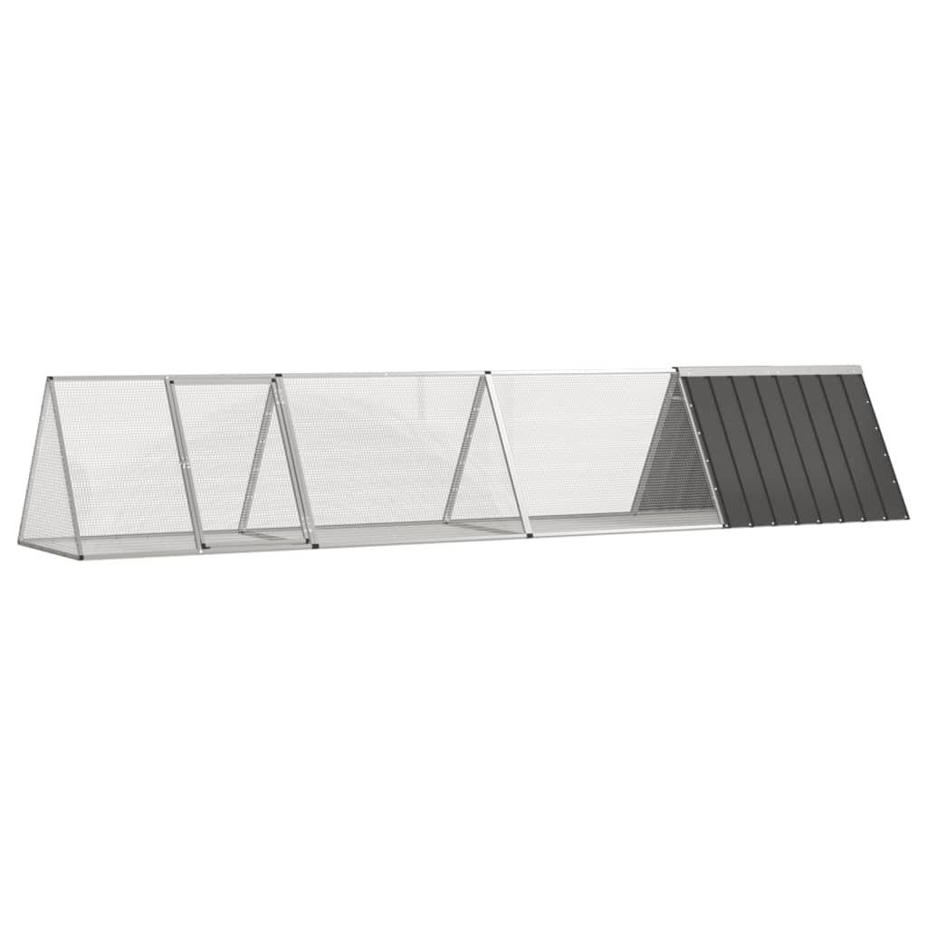 vidaXL Rabbit Hutch 201.5x80.5x71 cm galvanized steel anthracite
