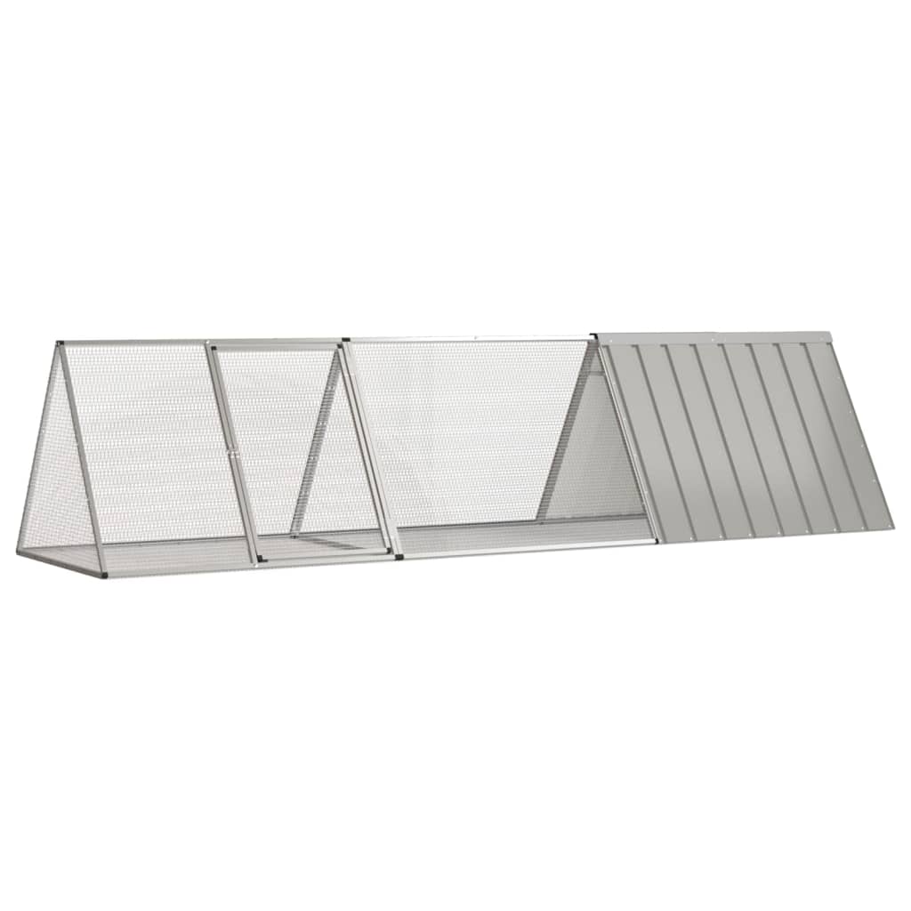 vidaXL Rabbit Hutch 201.5x80.5x71 cm galvanized steel anthracite
