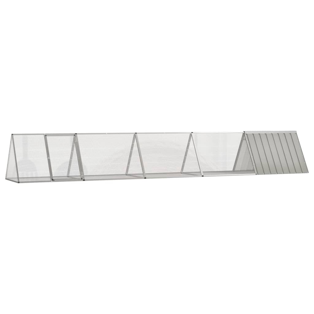 vidaXL Rabbit Hutch 201.5x80.5x71 cm galvanized steel anthracite