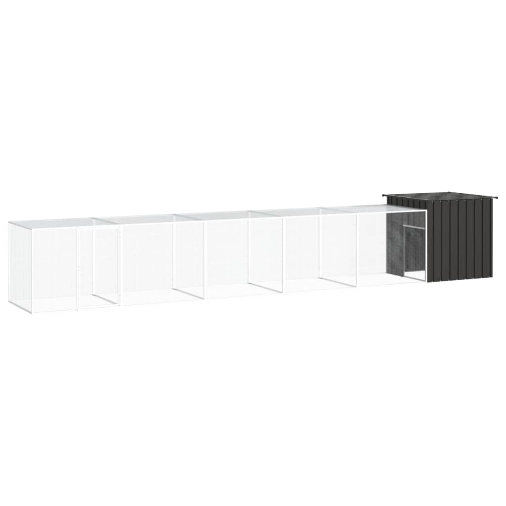 vidaXL Chicken Coop 200x91x100 cm Galvanized Steel Anthracite