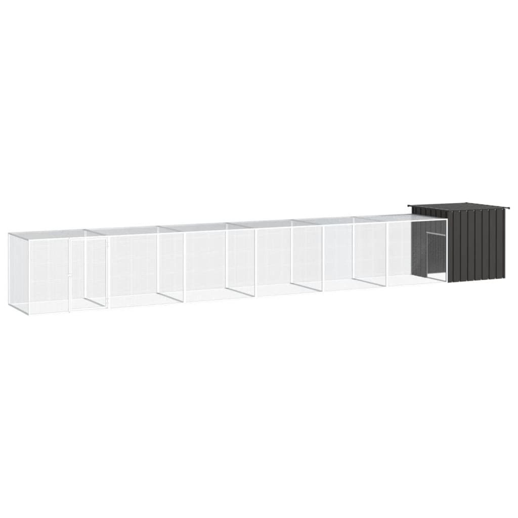 vidaXL Chicken Coop 200x91x100 cm Galvanized Steel Anthracite