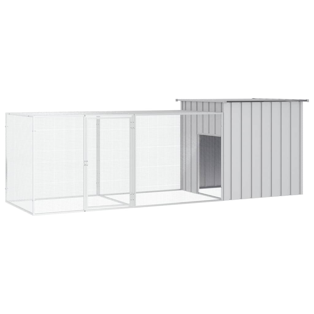 vidaXL Chicken Coop 200x91x100 cm Galvanized Steel Anthracite