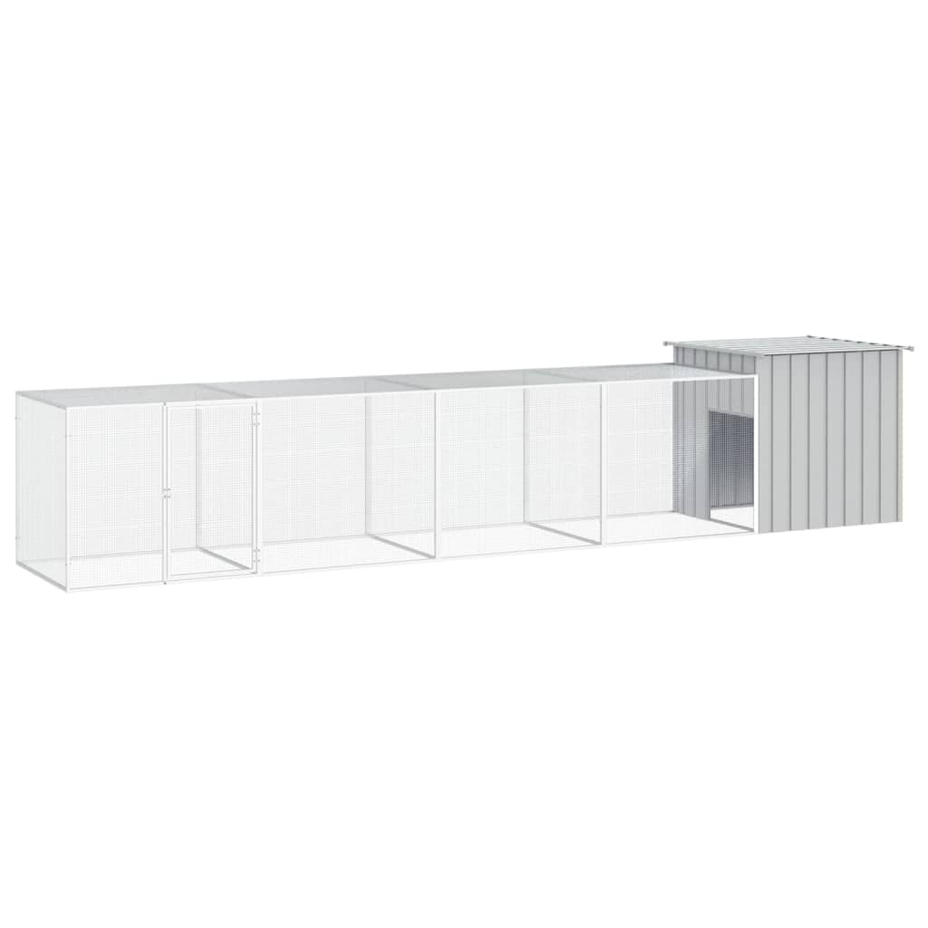vidaXL Chicken Coop 200x91x100 cm Galvanized Steel Anthracite