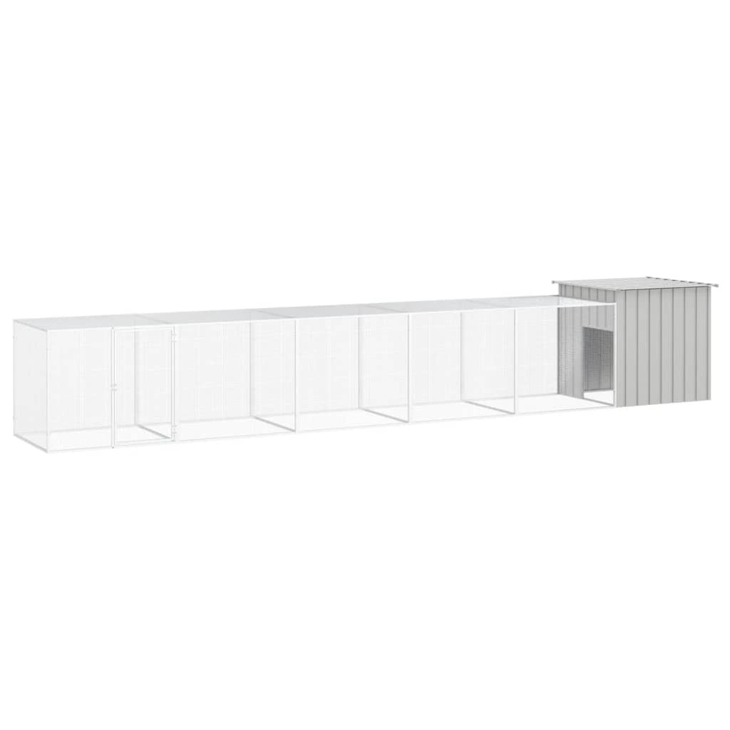 vidaXL Chicken Coop 200x91x100 cm Galvanized Steel Anthracite