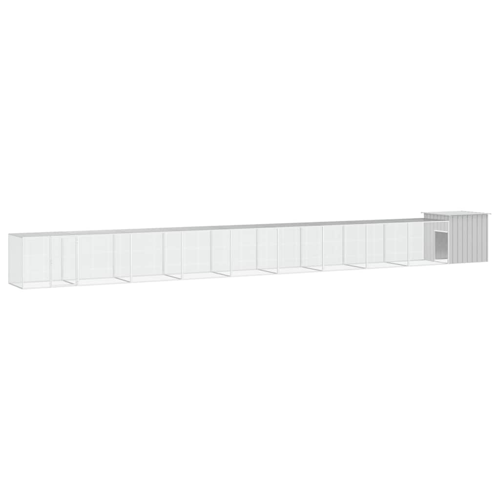 vidaXL Chicken Coop 200x91x100 cm Galvanized Steel Anthracite