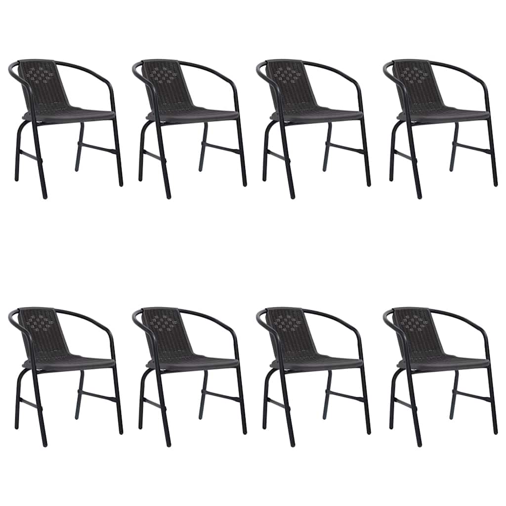 vidaXL Garden Chairs 4 pcs 110 kg Plastic Rattan and Steel