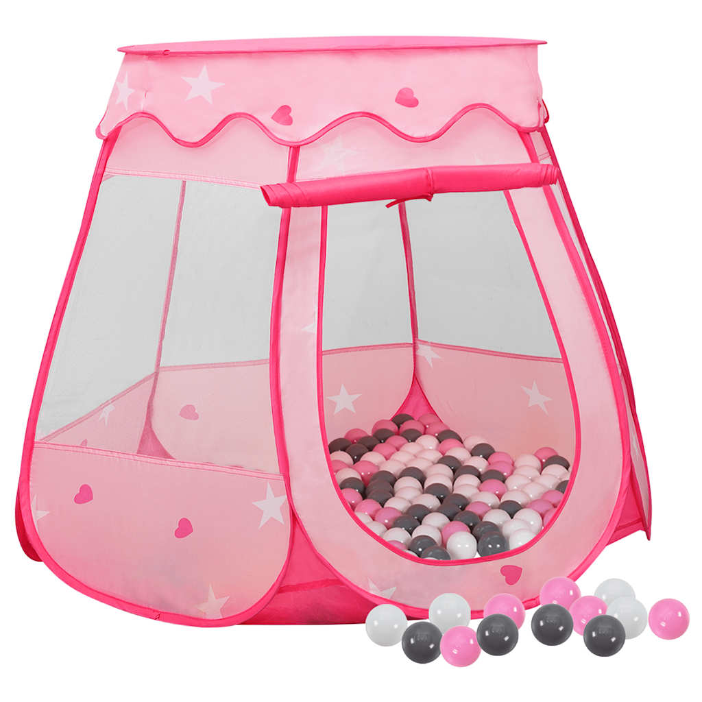 vidaXL Tente pour enfants avec 250 balles 102x102x82 cm rose