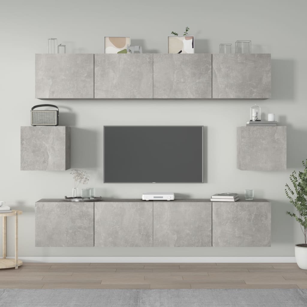vidaXL 6-delige Tv-meubelset bewerkt hout wit