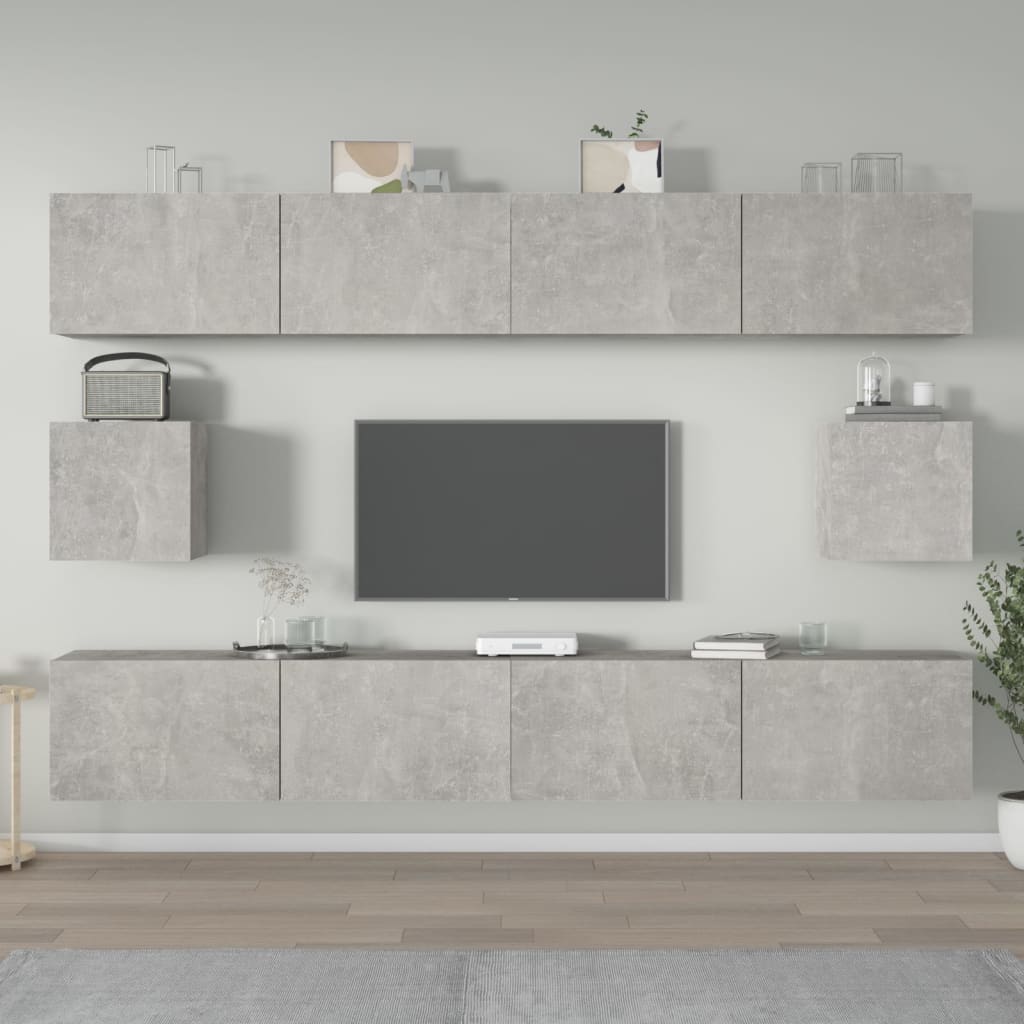 vidaXL 6-delige Tv-meubelset bewerkt hout wit