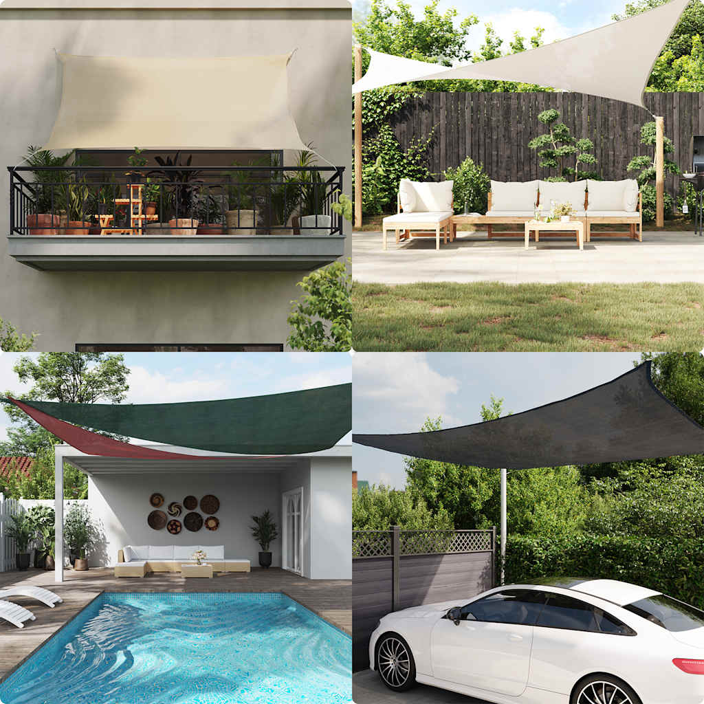 vidaXL Zonnezeil 160 g/m² 2,5x2,5x3,5 m HDPE antracietkleurig
