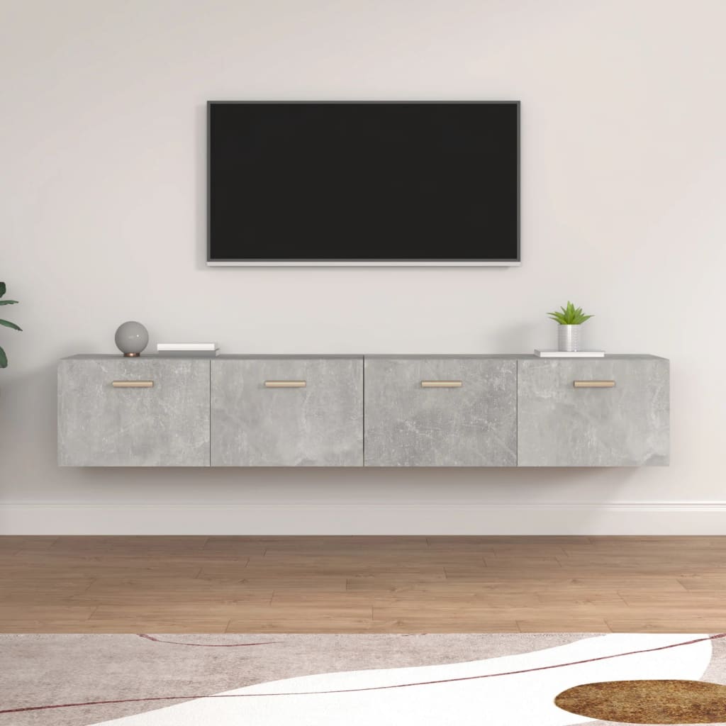 vidaXL Wandkasten 2 st 60x36,5x35 cm bewerkt hout gerookt eikenkleurig