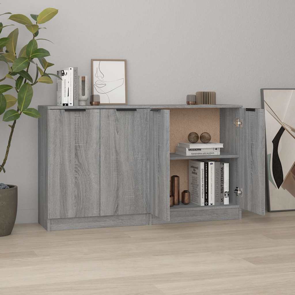 vidaXL Dressoirs 2 st 60x30x70 cm bewerkt hout wit