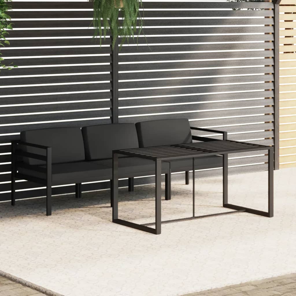 vidaXL 6-delige Loungeset met kussens aluminium antracietkleurig