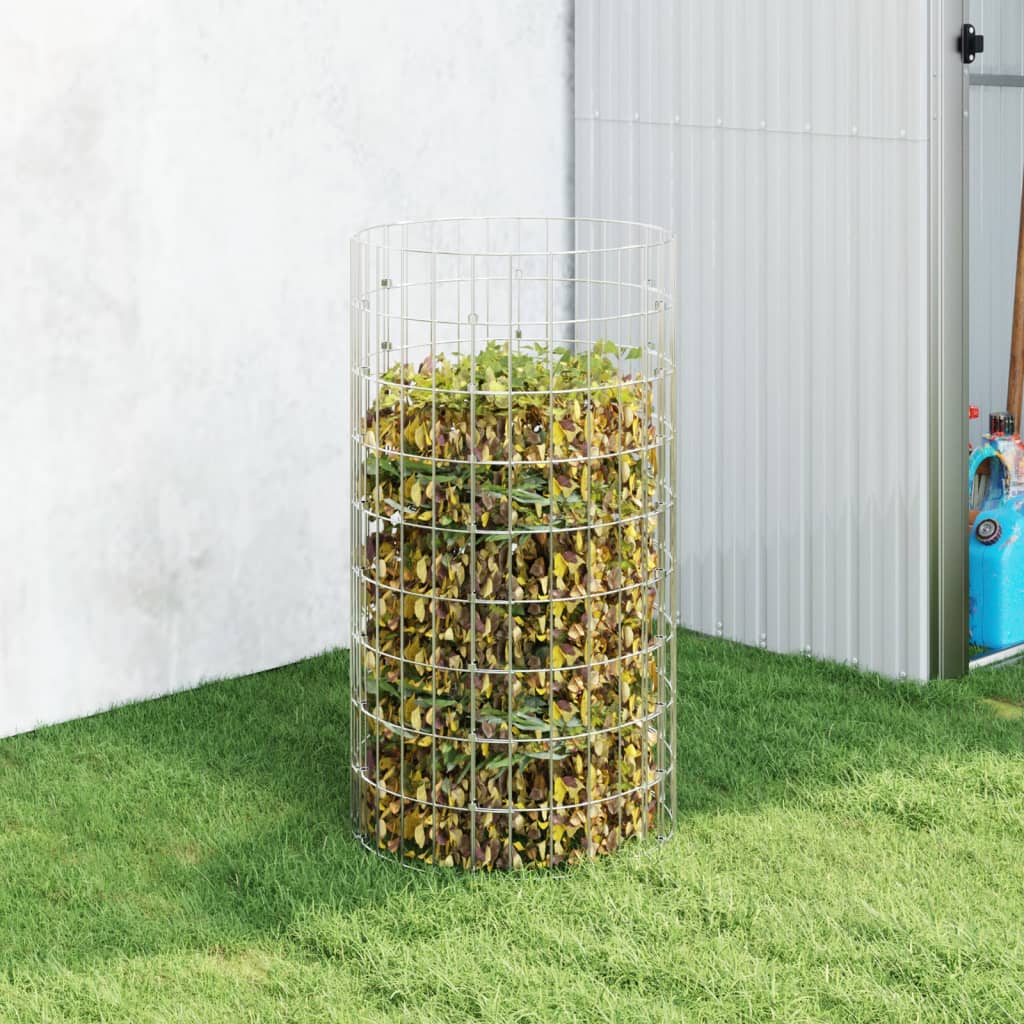 vidaXL Compostbak Ø50x50 cm gegalvaniseerd staal