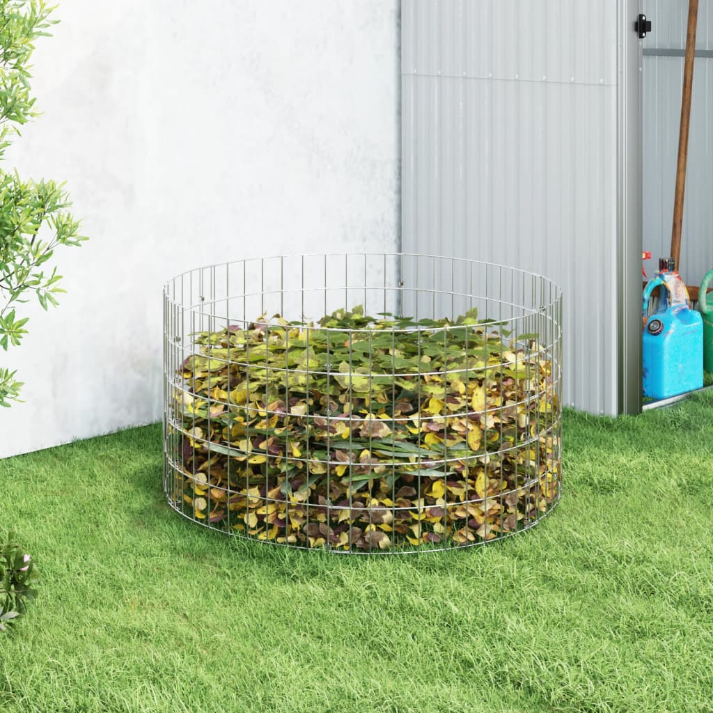 vidaXL Compostbak Ø50x50 cm gegalvaniseerd staal