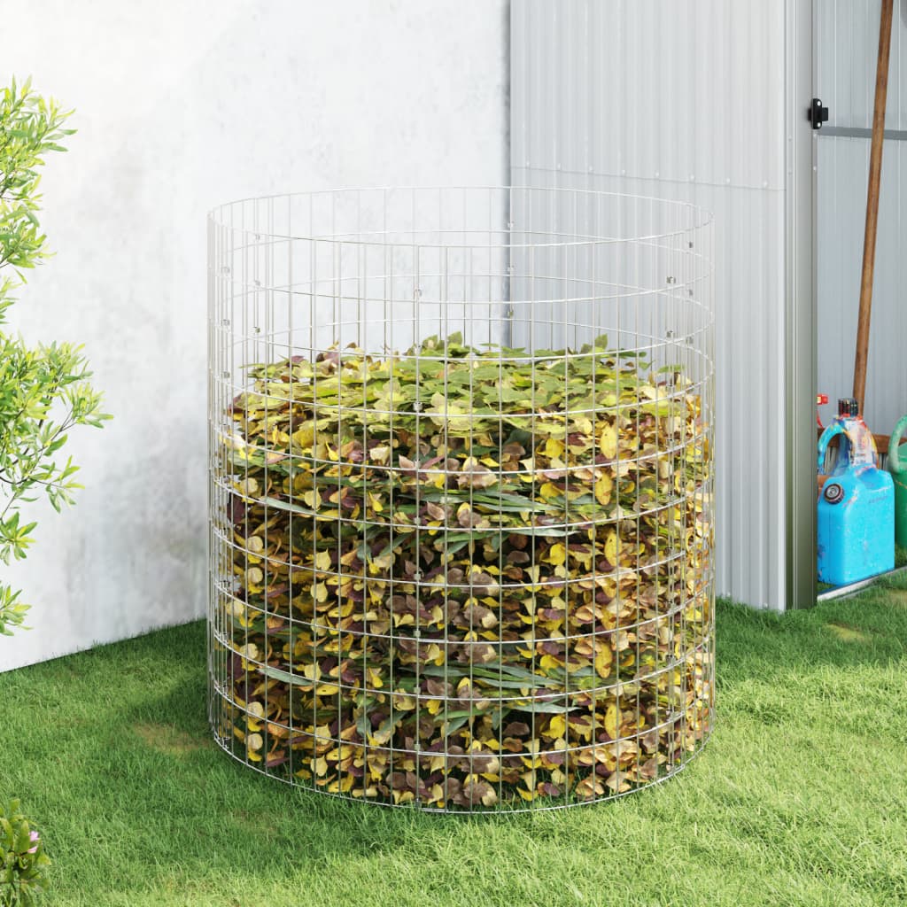 vidaXL Compostbak Ø50x50 cm gegalvaniseerd staal