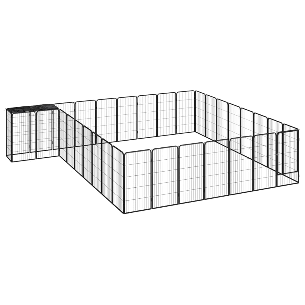 vidaXL Dog Kennel 6 Panels 50 x 100 cm Powder-Coated Steel Black