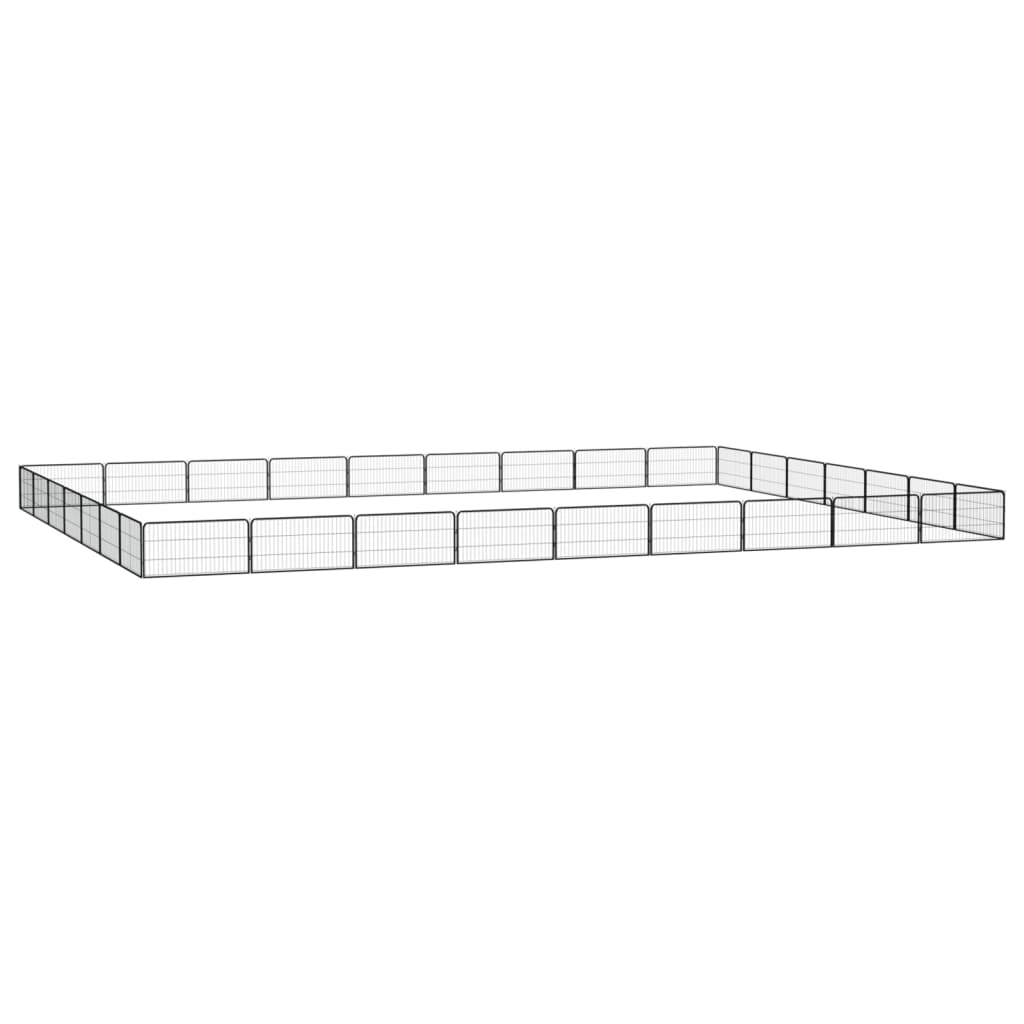 vidaXL Hondenkennel 4 panelen 100x50 cm gepoedercoat staal zwart