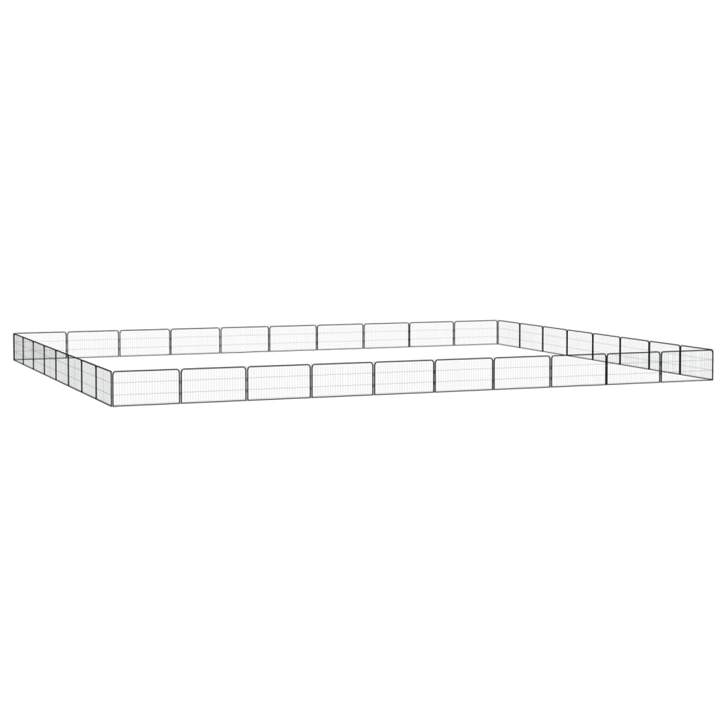 vidaXL Hondenkennel 4 panelen 100x50 cm gepoedercoat staal zwart
