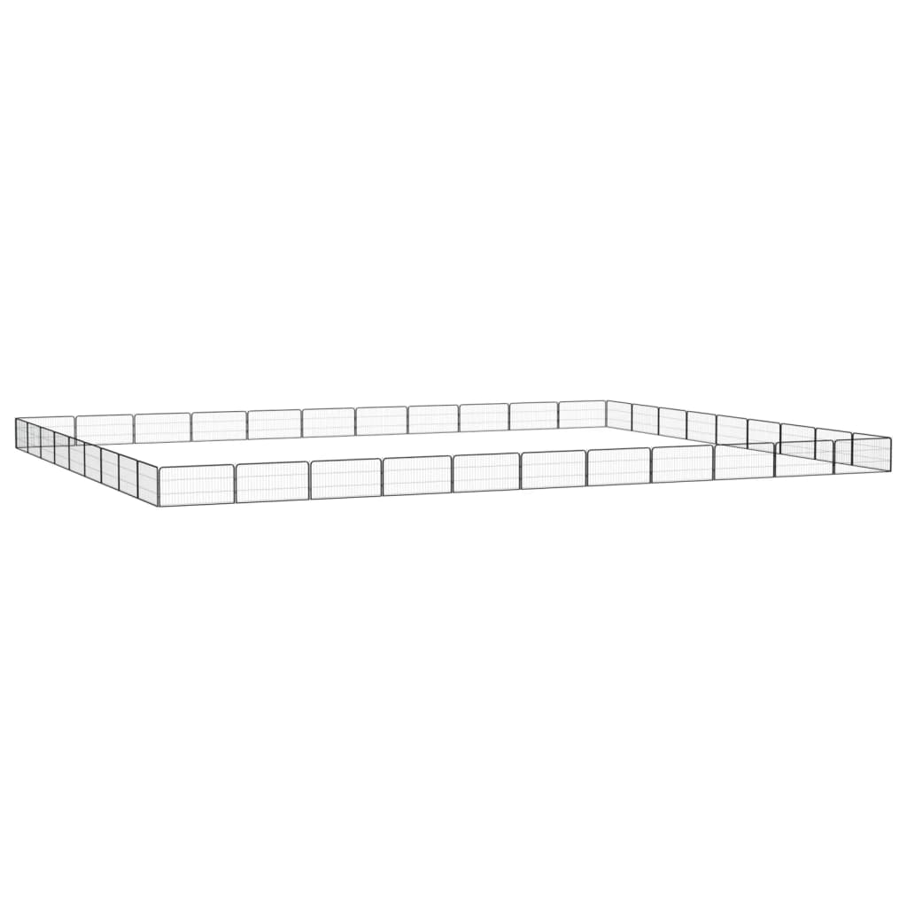 vidaXL Hondenkennel 4 panelen 100x50 cm gepoedercoat staal zwart
