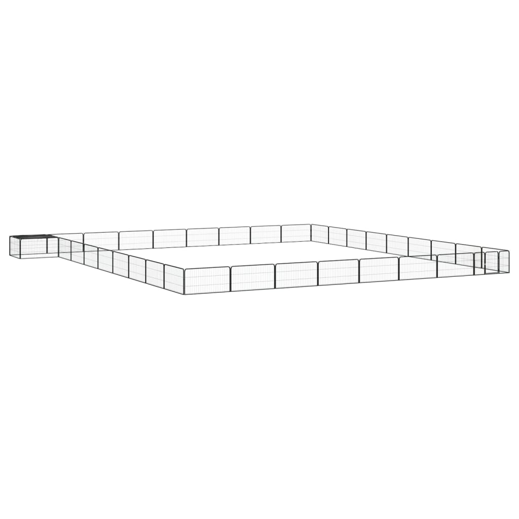vidaXL Dog Kennel 4 Panels 100x50 cm Powder-Coated Steel Black