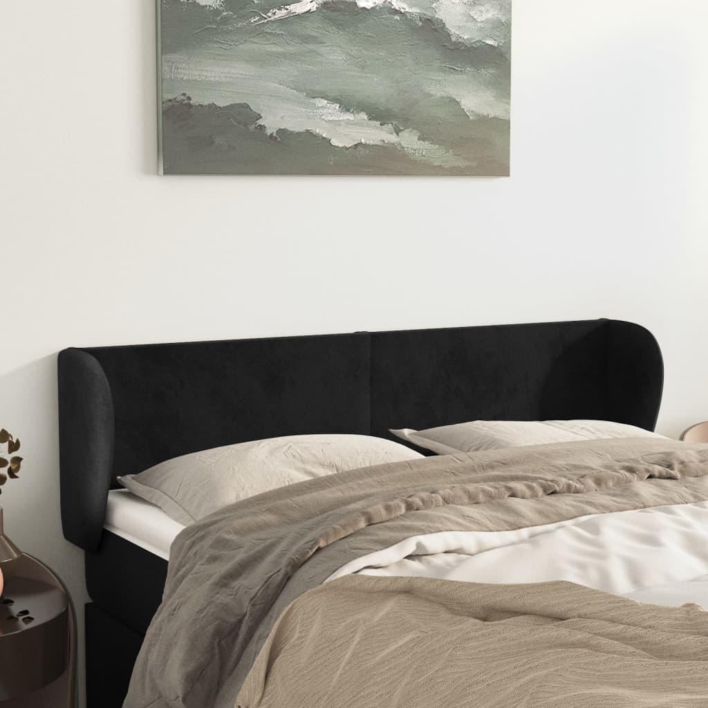 vidaXL Hoofdbord met randen 83x23x78/88 cm fluweel lichtgrijs