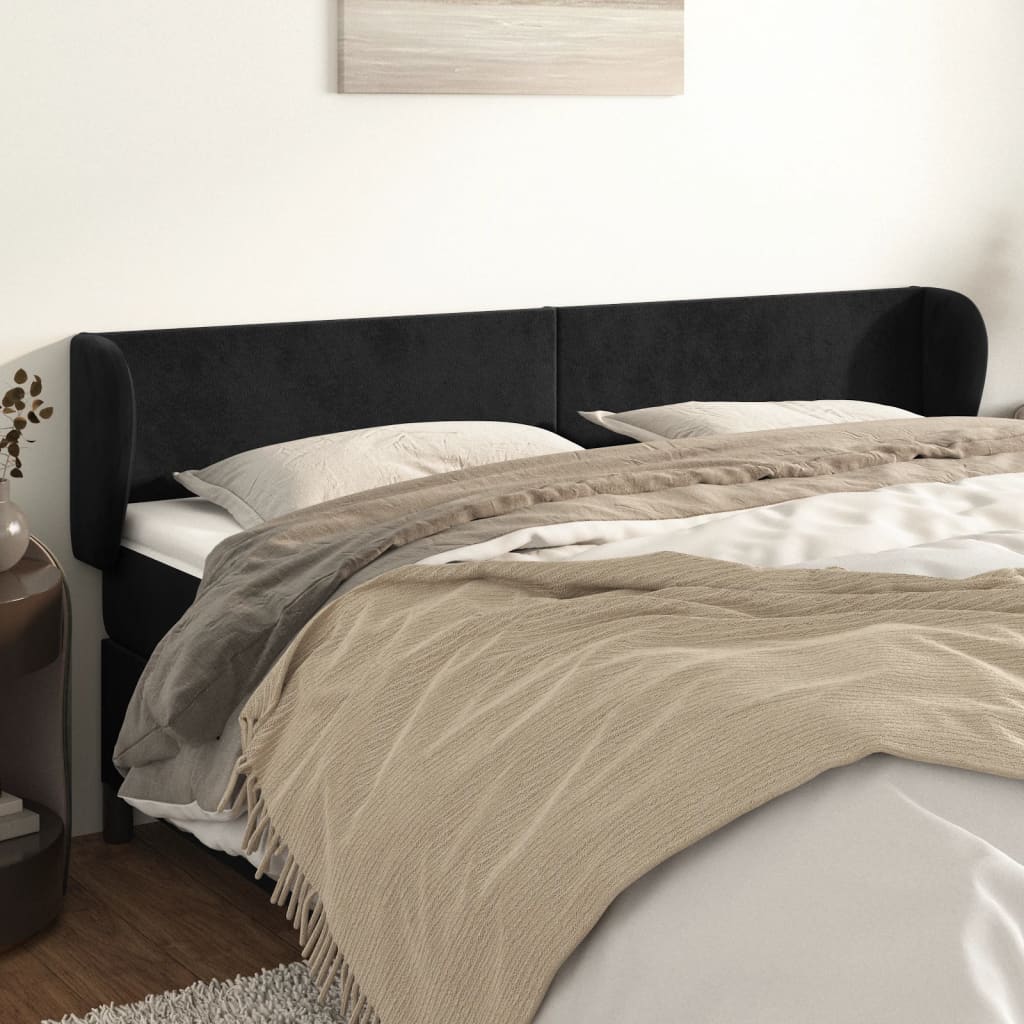 vidaXL Hoofdbord met randen 83x23x78/88 cm fluweel lichtgrijs