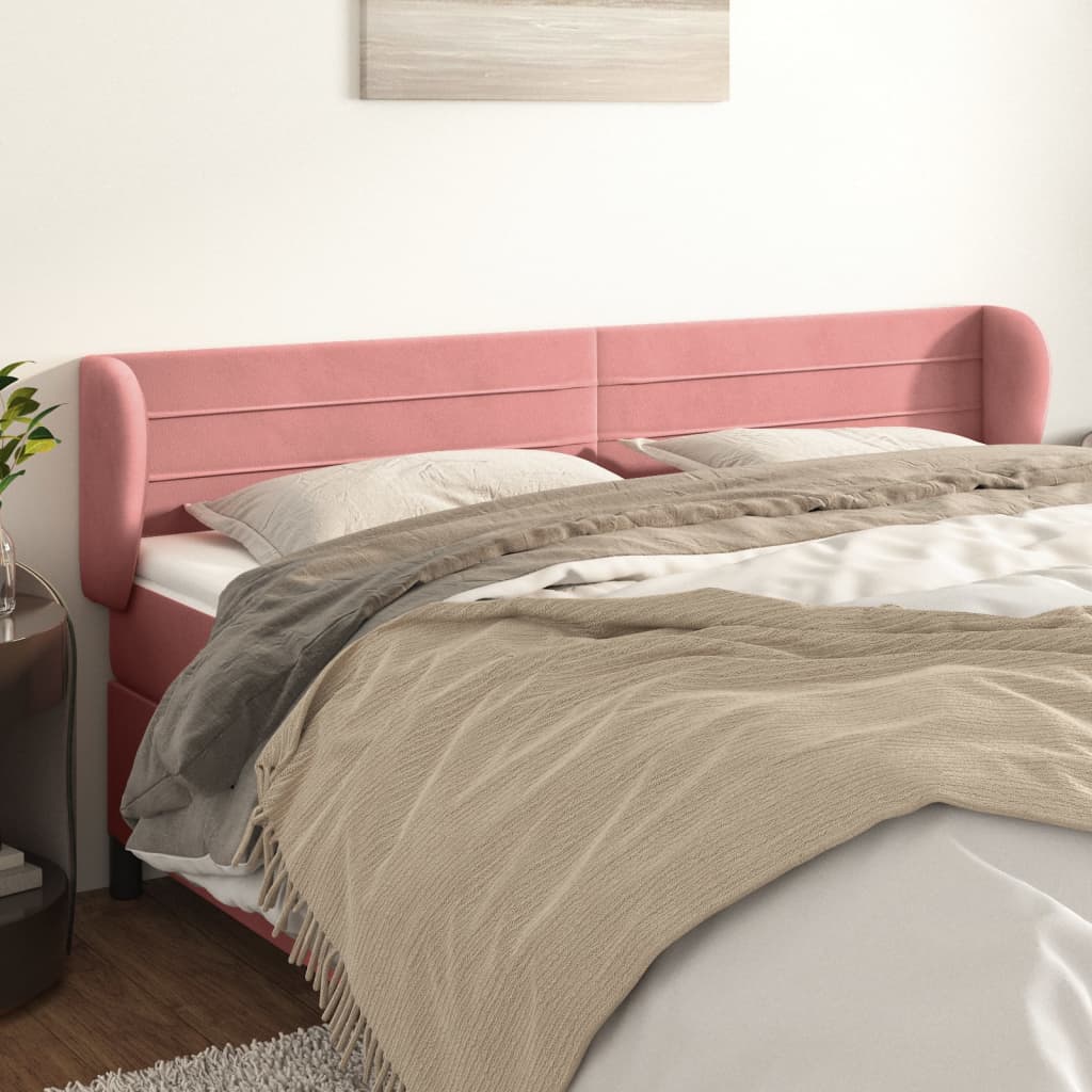 vidaXL Hoofdbord met randen 83x23x78/88 cm fluweel lichtgrijs