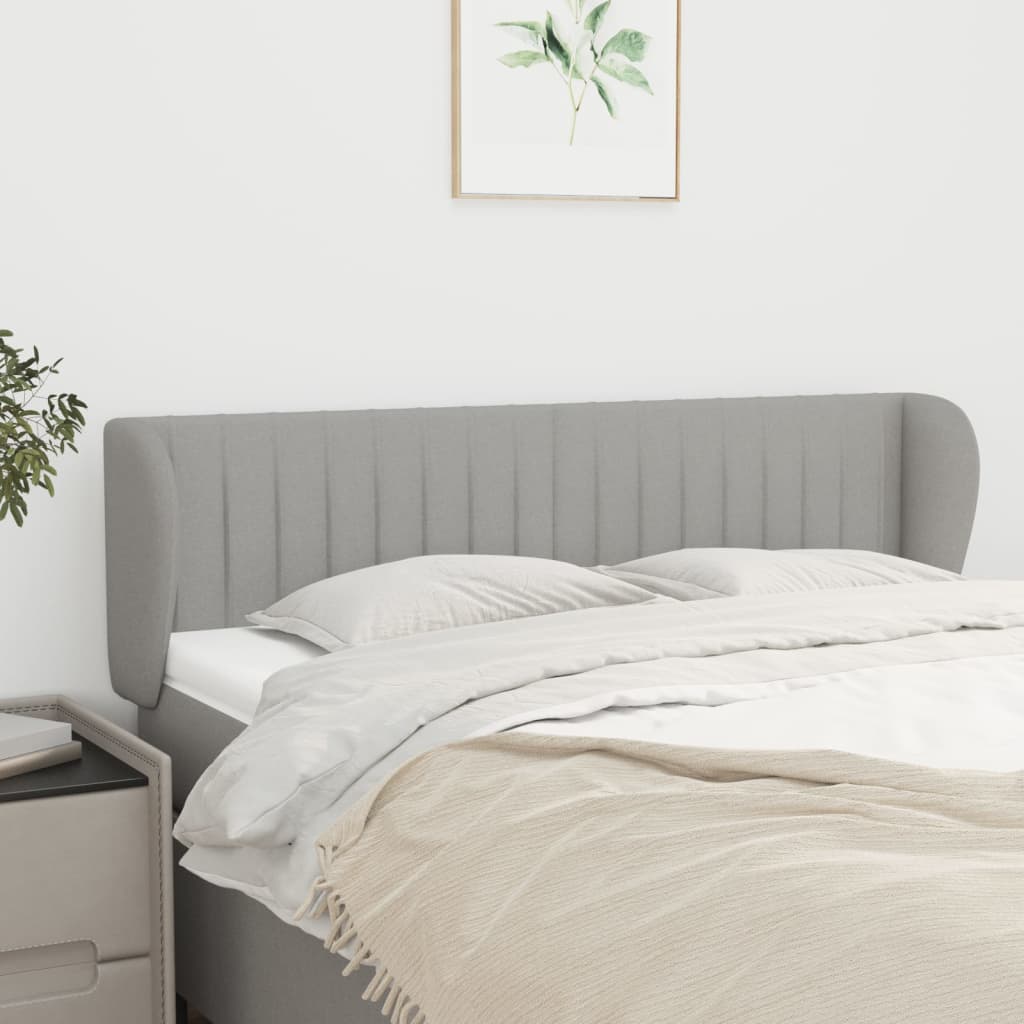 vidaXL Hoofdbord met randen 83x23x78/88 cm stof lichtgrijs