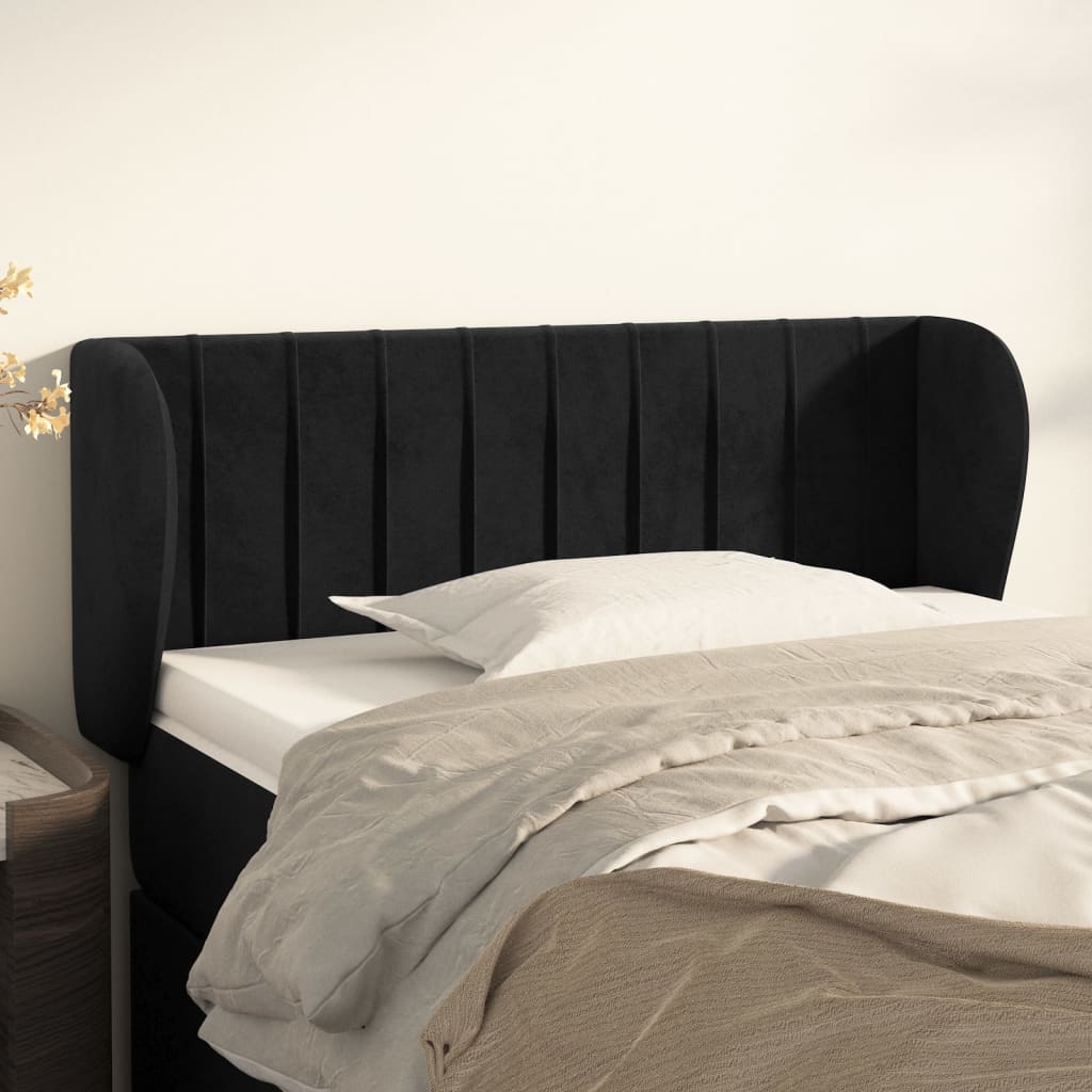 vidaXL Hoofdbord met randen 83x23x78/88 cm fluweel lichtgrijs