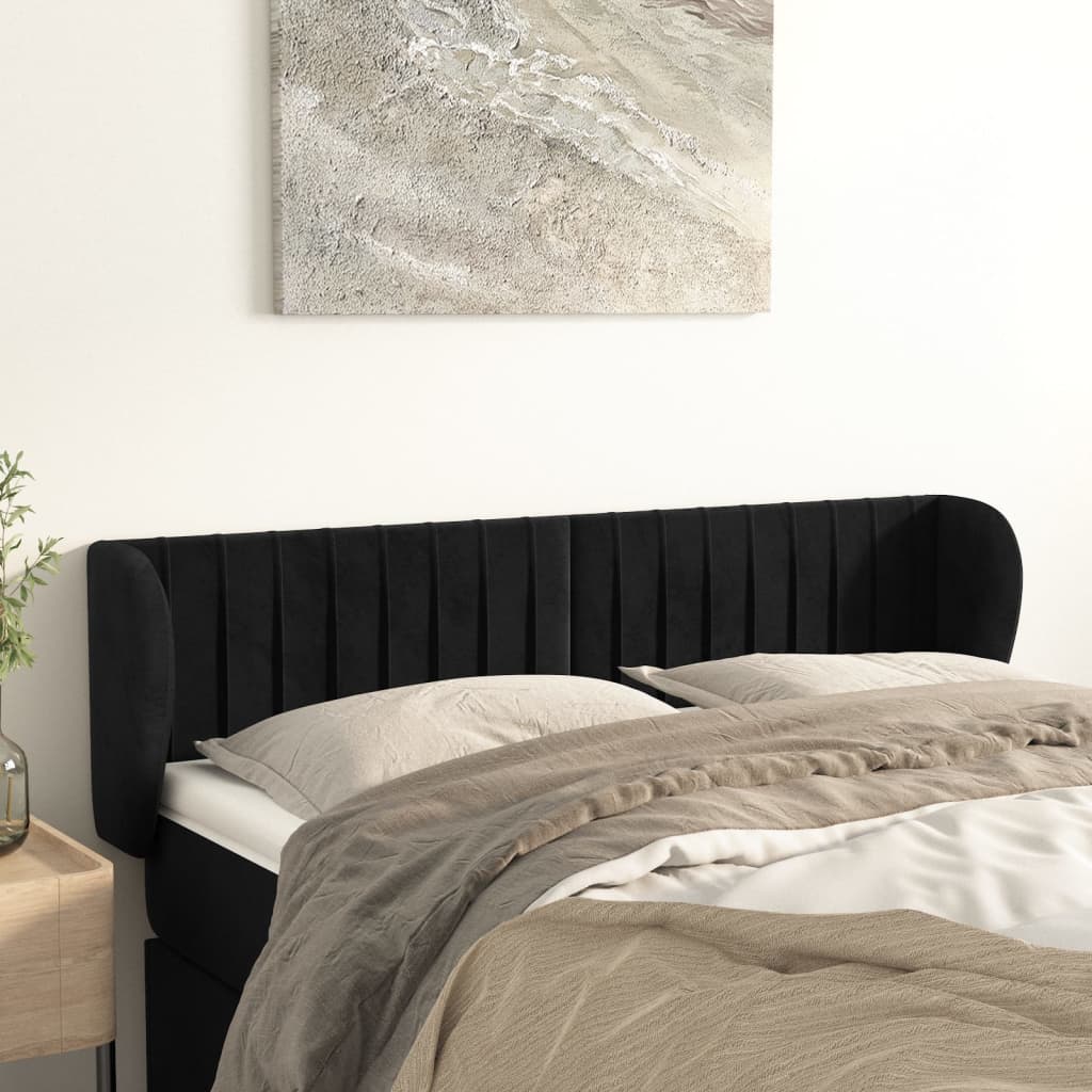 vidaXL Hoofdbord met randen 83x23x78/88 cm fluweel lichtgrijs