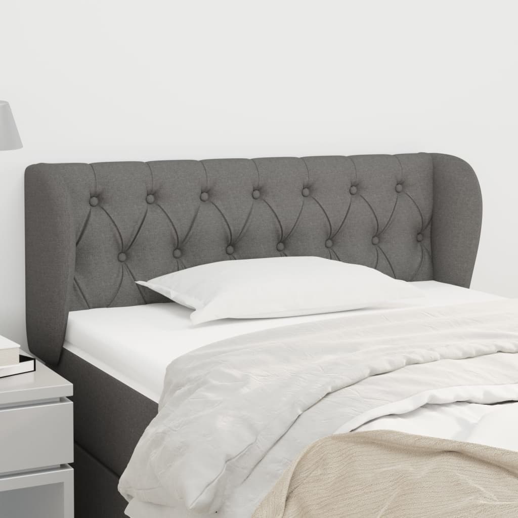 vidaXL Hoofdbord met randen 83x23x78/88 cm stof lichtgrijs