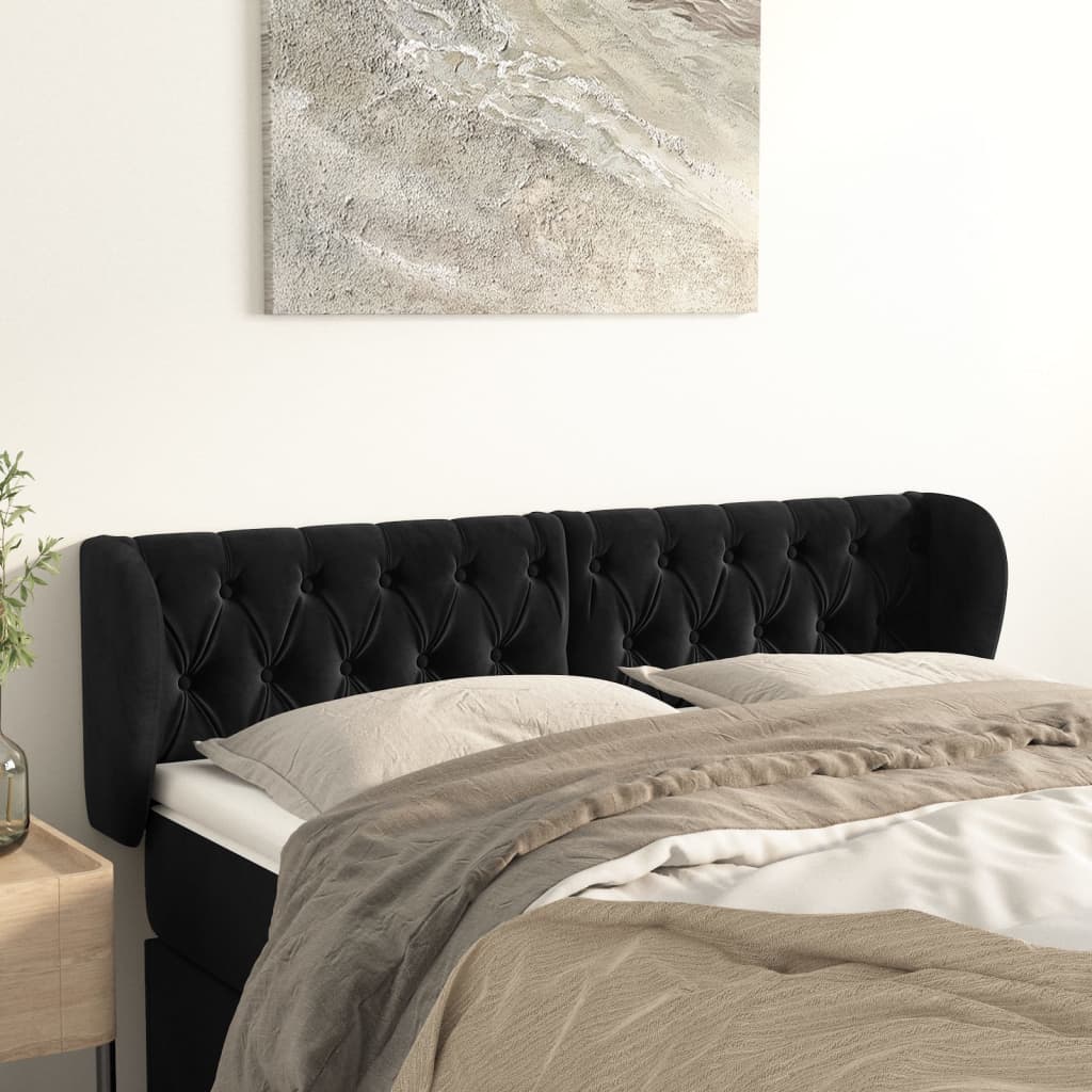 vidaXL Hoofdbord met randen 83x23x78/88 cm fluweel lichtgrijs