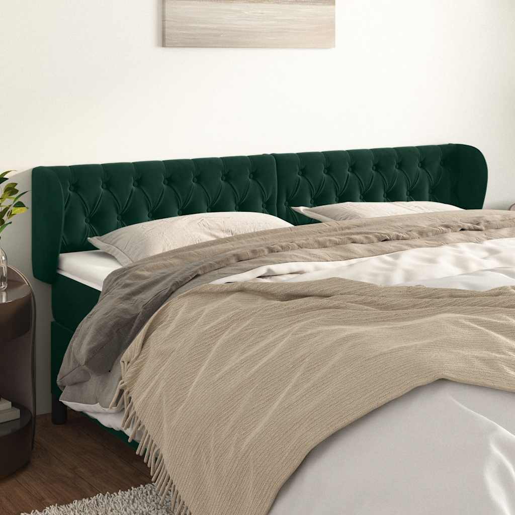 vidaXL Hoofdbord met randen 83x23x78/88 cm fluweel lichtgrijs