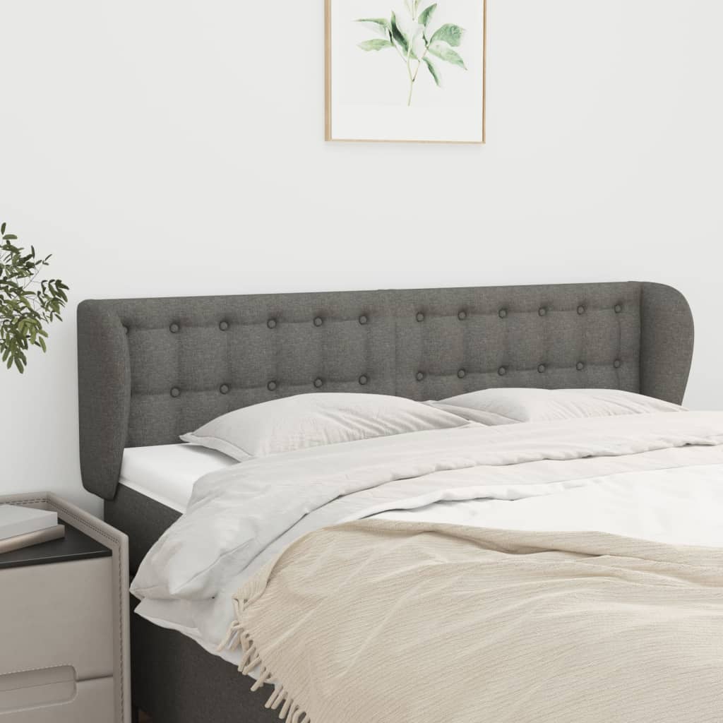 vidaXL Hoofdbord met randen 83x23x78/88 cm stof lichtgrijs
